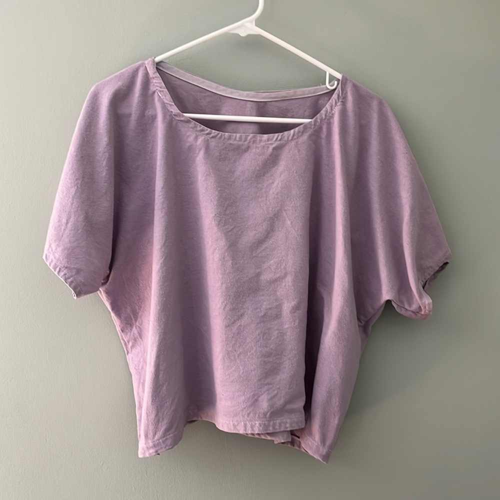 Lilac raw silk handmade top